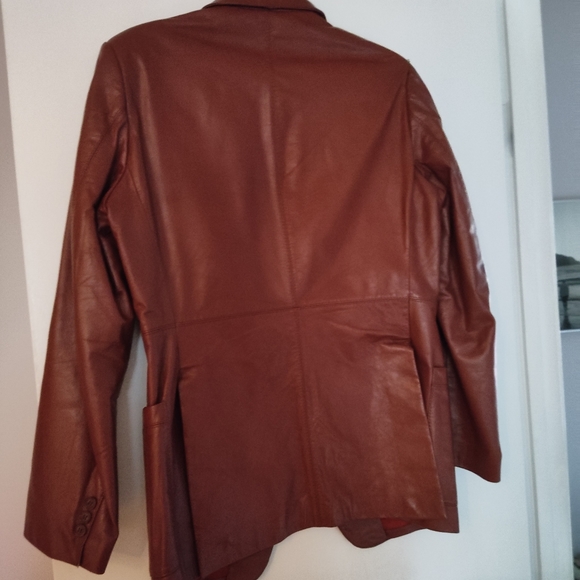 Vintage CHESS KING leather jacket/blazer lined with pockets - Sz 40 - Picture 2 of 16